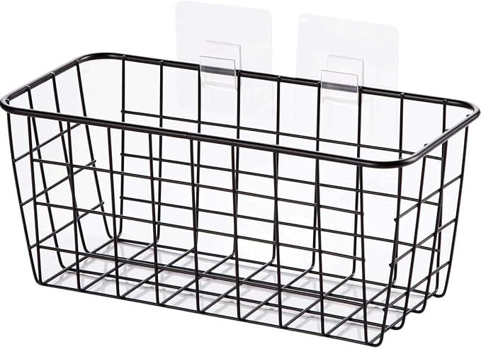 2 Set Adhesive Hanging Wall Basket Inside Cabinet Door Organizer, Wall Storage - Image 4