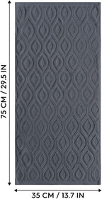 Artoid Mode 2 Pcs Grey 3D Diamond Grid Jacquard Hand Towels - Image 8