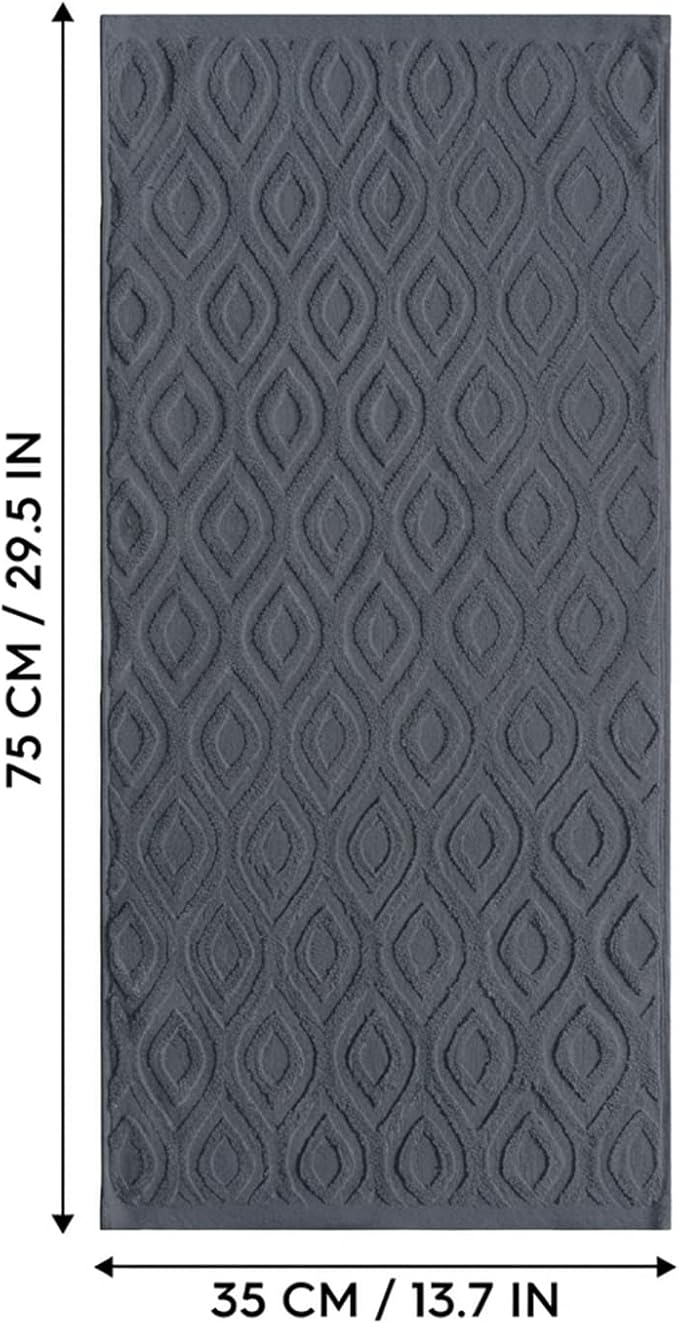 Artoid Mode 2 Pcs Grey 3D Diamond Grid Jacquard Hand Towels - Image 8