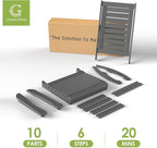 GREENVINES Outdoor Rocking Chairs | Set of 2 | Porch Rocker | HDPE Plastic | Grey | Oversized Rockers | High Back | Big & Tall | Ladder Back | for Patio Outside Backyard Balcony Garden - Image 8