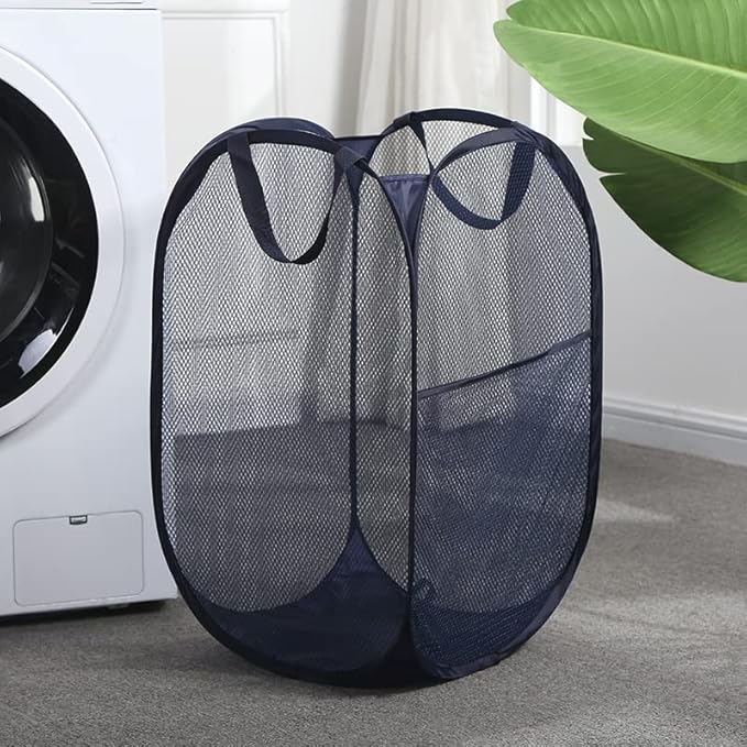 2 Pack Laundry Hamper, Foldable Mesh Popup Laundry Basket - Image 2