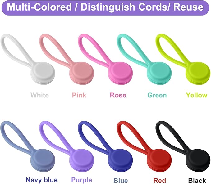 Motiloo Magnetic Cable Ties Silicone Reusable Cord tie - Image 6