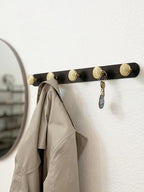 1 Pack Coat Rack Wall Mounted Gold Black Towel Hooks - Image 6