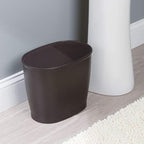 mDesign Plastic Compact Toilet Bowl Brush, Round Slim Wastebasket, Garbage - Image 4