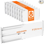 Lifewit 8" Tall 8 Pack Drawer Dividers, 35-56.5cm/13.8-22.2" Expandable Drawer by Lifewit