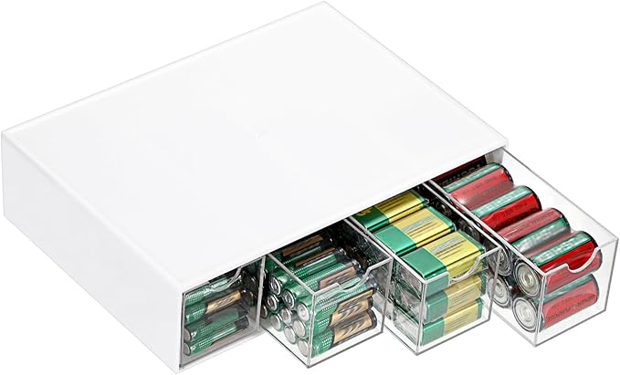 BTSKY 1 Pack White Acrylic Battery Storage Organizer - Image 9