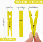 50PCS Colored Wooden Clothespins, 2.9inch Yellow Clothes Pins - Image 7