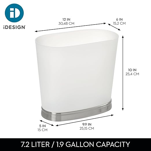 iDesign Slim Bathroom Trash Can, Small Plastic Garbage Can - Image 4