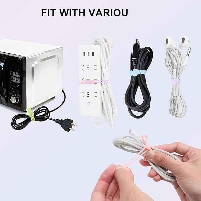 16 PCS Silicone Cable Ties Cord Organizer - Image 3