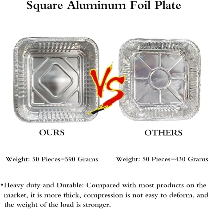Non-Stick Disposable Air Fryer Aluminum Foil Liners Square 50PCS, Oil-Proof - Image 3