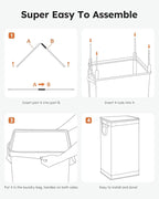 SOLEDI Laundry Hamper with Lid 100L Large & Tall Collapsible Laundry Basket - Image 6