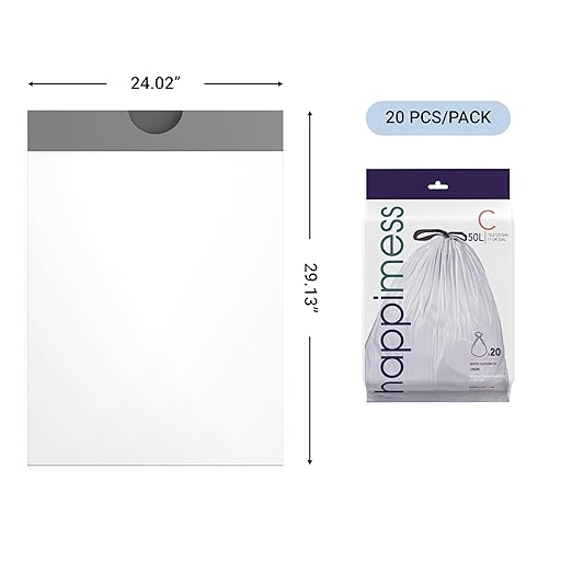 happimess 13.2 Gallon Drawstring Trash Bags, Heavy Duty LDPE Liners - Image 2