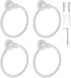 SetSail Towel Holder for Bathroom Wall White Towel Ring Screw-in Hand Towel by SetSail