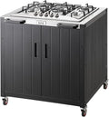 Gas Grill, Movable Outdoor Gas Stove Stainless Steel Top with Cabinet, 5 Burners with 36,200 BTUs, Outdoor Propane Grill for Outdoor Cooking, Ideal for Lawn & Garden, L35.4 x W24 by Idealforcook