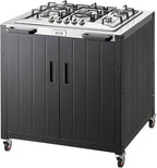 Gas Grill, Movable Outdoor Gas Stove Stainless Steel Top with Cabinet, 5 Burners with 36,200 BTUs, Outdoor Propane Grill for Outdoor Cooking, Ideal for Lawn & Garden, L35.4 x W24 by Idealforcook