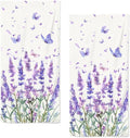 Lavender Hand Towels Set of 2 Lightweight Breathable Purple Floral Bath Towels by qiuhuang