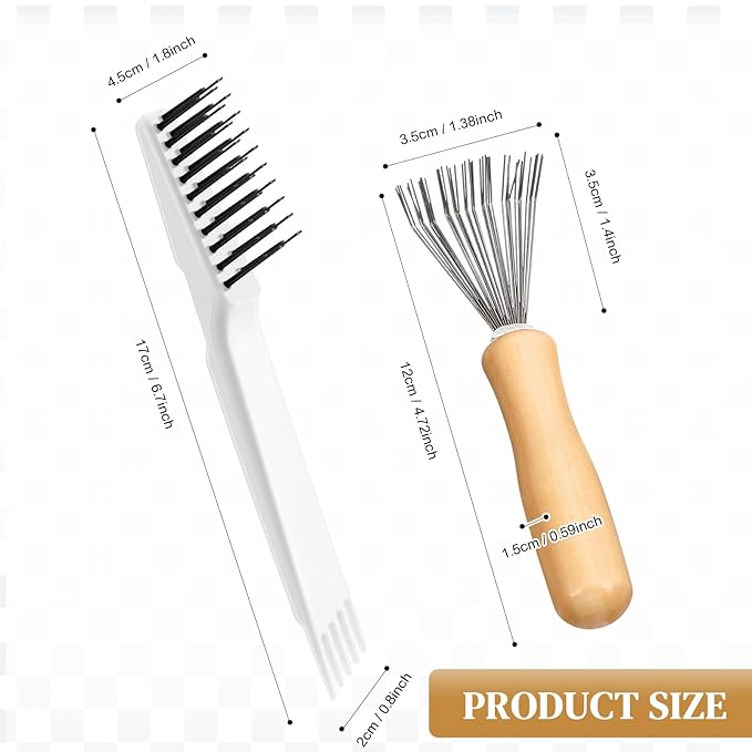 Boao 2 Pieces Hair Brush Cleaning Tool Comb Cleaner Brush Mini Comb Cleaning - Image 3