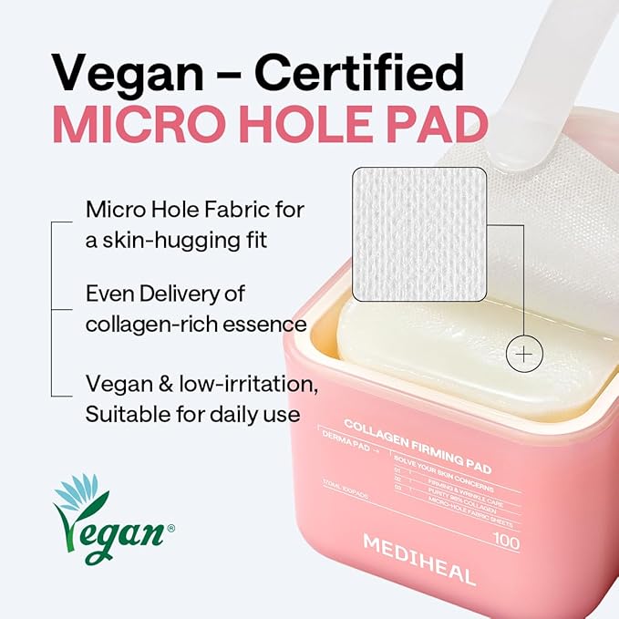 MEDIHEAL Toner Pads Skin Firming- Contains 98% Low-Molecular Collagen - Image 7