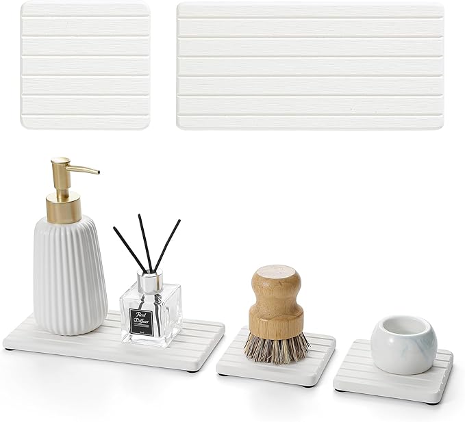 Diatomaceous Earth Sink Organizer Tray Set, Faucet Splash Guard - Image 8