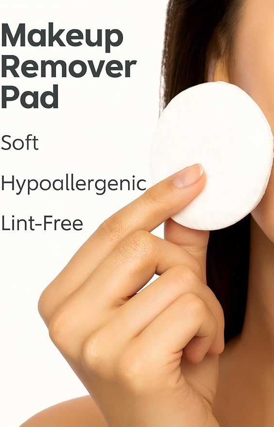 Organic Cotton Rounds for Face Makeup Remover Pads, Hypoallergenic, Lint-Free | - Image 2