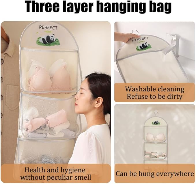 MIUPOO Multi Purpose Multi Layer Mesh Storage Hanging Bag, Hanging Storage - Image 5