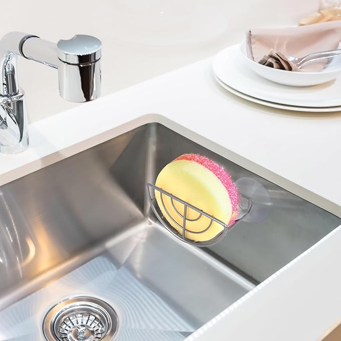 YeeBeny Kitchen Sink Suction Holder, Suction Cup Sponge Holder, Sponge Caddy - Image 2
