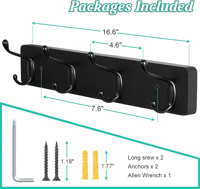 Heavy Duty Coat Hooks Wall Mount - Image 7