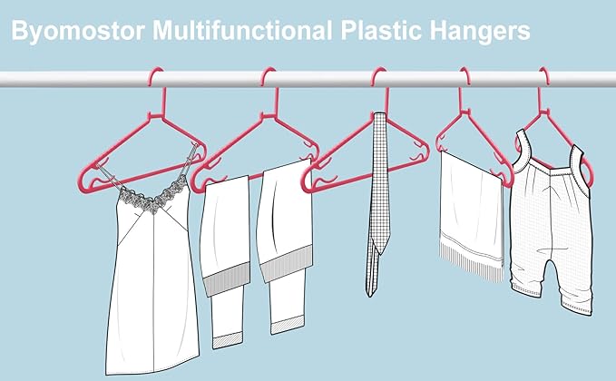 Plastic Hangers 50 Pack, Light Weight Durable Clothes Hangers - Image 5