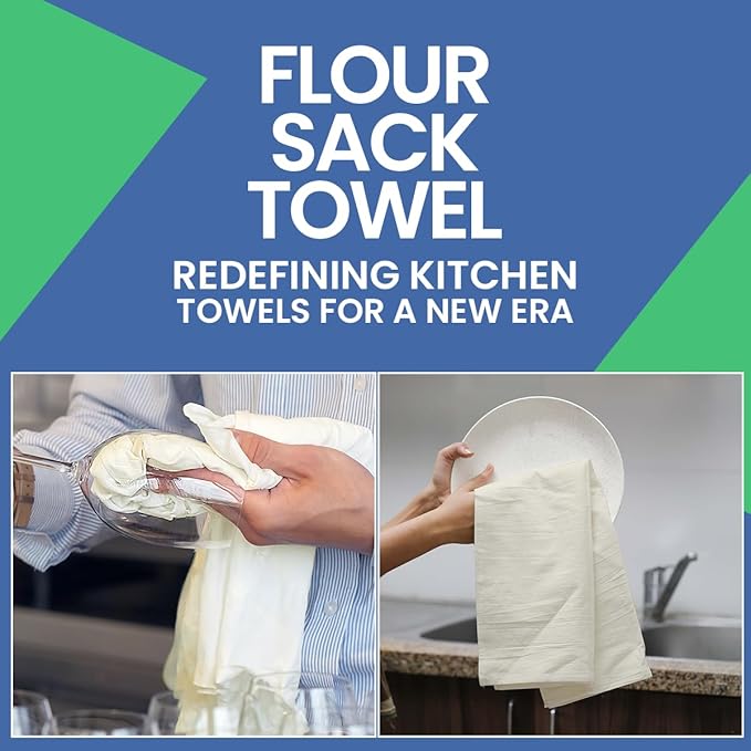 Flour Sack Towels | Tea Towel for Crafts| Kitchen Dish Cotton Blank Towel for - Image 8