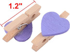 uxcell Card Photo Paper Love Heart Crafts Spring Pegs Mini Wooden Plastic Art - Image 2