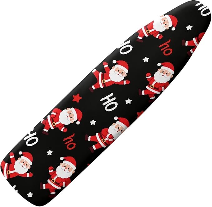 Black Christmas Santa Ironing Board Cover Cover Standard Size Soft Fabric by Darisoco