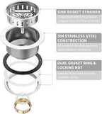KONE Kitchen Sink Drain Sink Strainer 3-1/2 Inch Drain Assembly Kit Replacement - Image 5