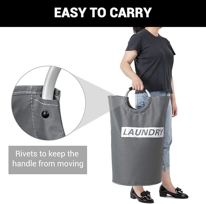ZEROJETLAG 82L Large Laundry Basket Collapsible Hamper - Image 7