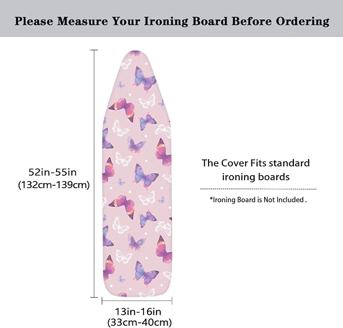 Butterfly Design Ironing Board Cover Soft Fabric Cover Heat-Reflective Scorch - Image 5