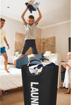 90L Large Laundry Basket, Freestanding Tall Clothes Hamper, Collapsible Laundry - Image 9