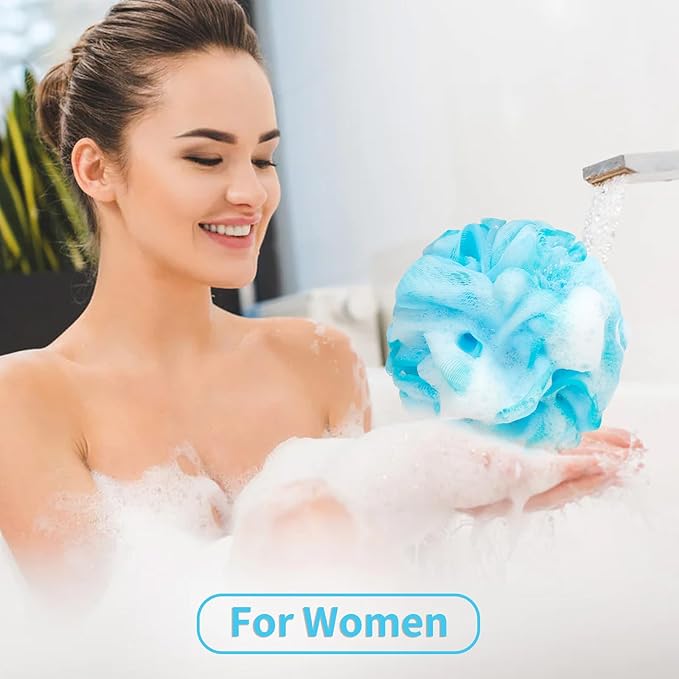 Bath Loofah Shower Sponge Body Back Scrubber Soft Mesh Shower Puffs Exfoliating - Image 4