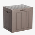 DRATO 35 Gallon Deck Boxes Resin Outdoor Storage Box UV Resistant Outside Deck Box with Lockable Lid for Patio Furniture（Grey，35 Gallon） by DRATOprovidesawarmandcozy