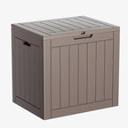DRATO 35 Gallon Deck Boxes Resin Outdoor Storage Box UV Resistant Outside Deck Box with Lockable Lid for Patio Furniture（Grey，35 Gallon） by DRATOprovidesawarmandcozy