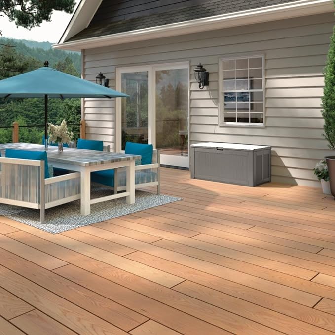 Rubbermaid Extra Large Resin Outdoor Storage Deck Box (134 Gal), Weather Resistant, Gray, Deck Organization for Home/Backyard/Pool Chemicals/Toys/Garden Tools/Porch/Patio Cushions - Image 2