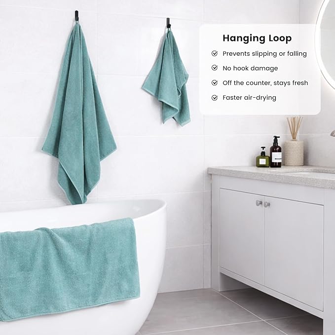SEMAXE 12-Piece Family Bathroom Towel Set - Image 4