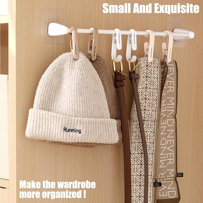 10Pcs Laundry Hooks with Clips Hanger Closet Organizer Clamps Hanging Socks - Image 3