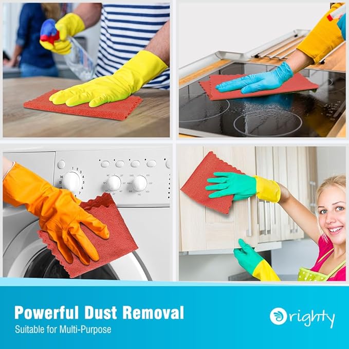Orighty Cleaning Cloths Bulk, 200 Pack Shop Rags Reusable, Microfiber Cleaning - Image 4
