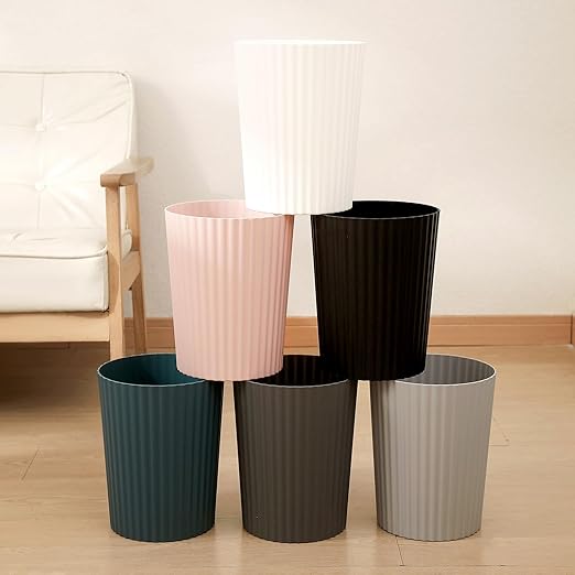 JiatuA Small Trash Can Plastic Wastebasket Round Garbage Container Bin - Image 4