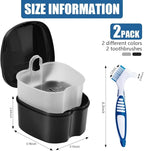 2 Pack Denture Bath Case Cup Box Holder Storage Container - Image 2