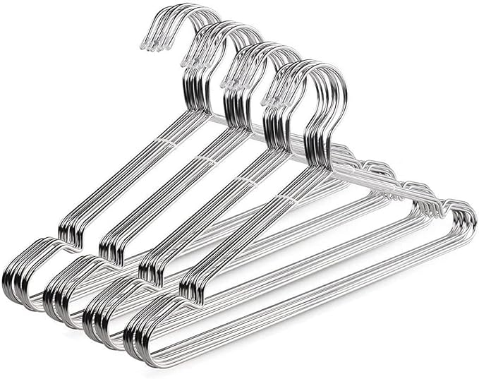 OIKA 40 Pack Stainless Steel Hangers by DoitonceDoitpermanently
