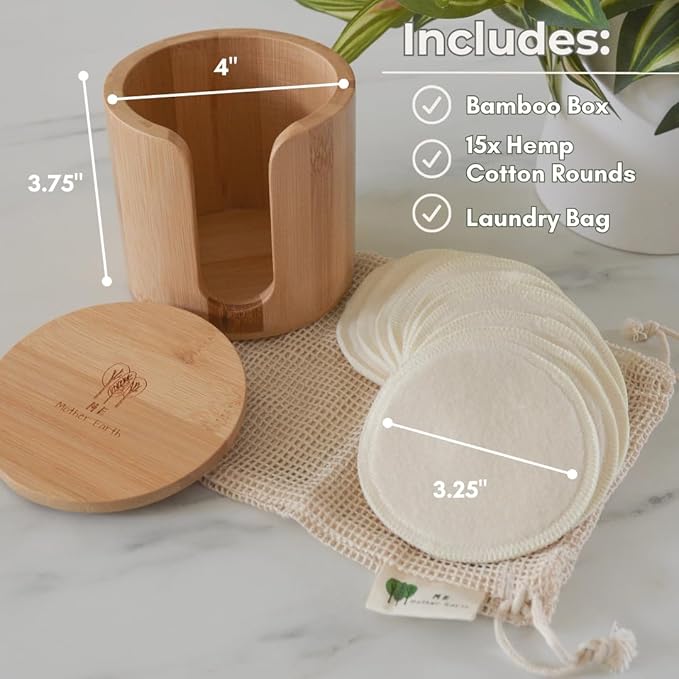 Reusable Hemp Cotton Rounds 15-Pack - Image 2