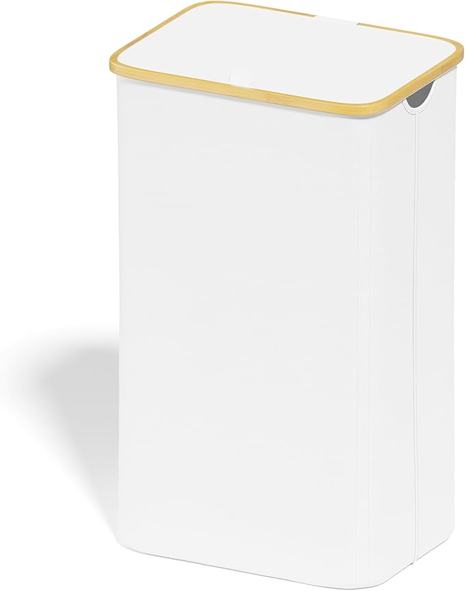 SUOCO Laundry Hamper with Lid, 29 Gal Clothes Basket with Bamboo Handles by SUOCO