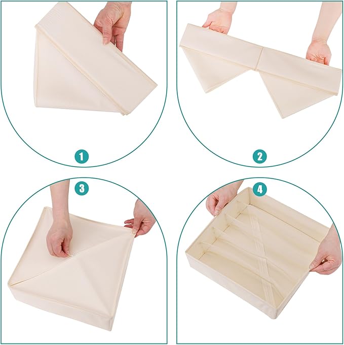 Drawer under Cabinet Clothes Organizer 5 Cell Foldable Storage Cubes Underwear - Image 4