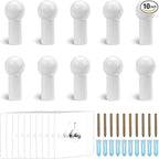 10Pcs Wood Wall Hooks, Natural Wooden Coat Hooks Wall Mounted, Rustic by Realand