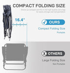 EVER ADVANCED Oversized Folding Rocking Camping Chair, Padded Portable Rocker Chair for Patio, Lawn and Outdoors, Heavy Duty Hard Armchair for Adults Supports 400lbs, Grey - Image 5